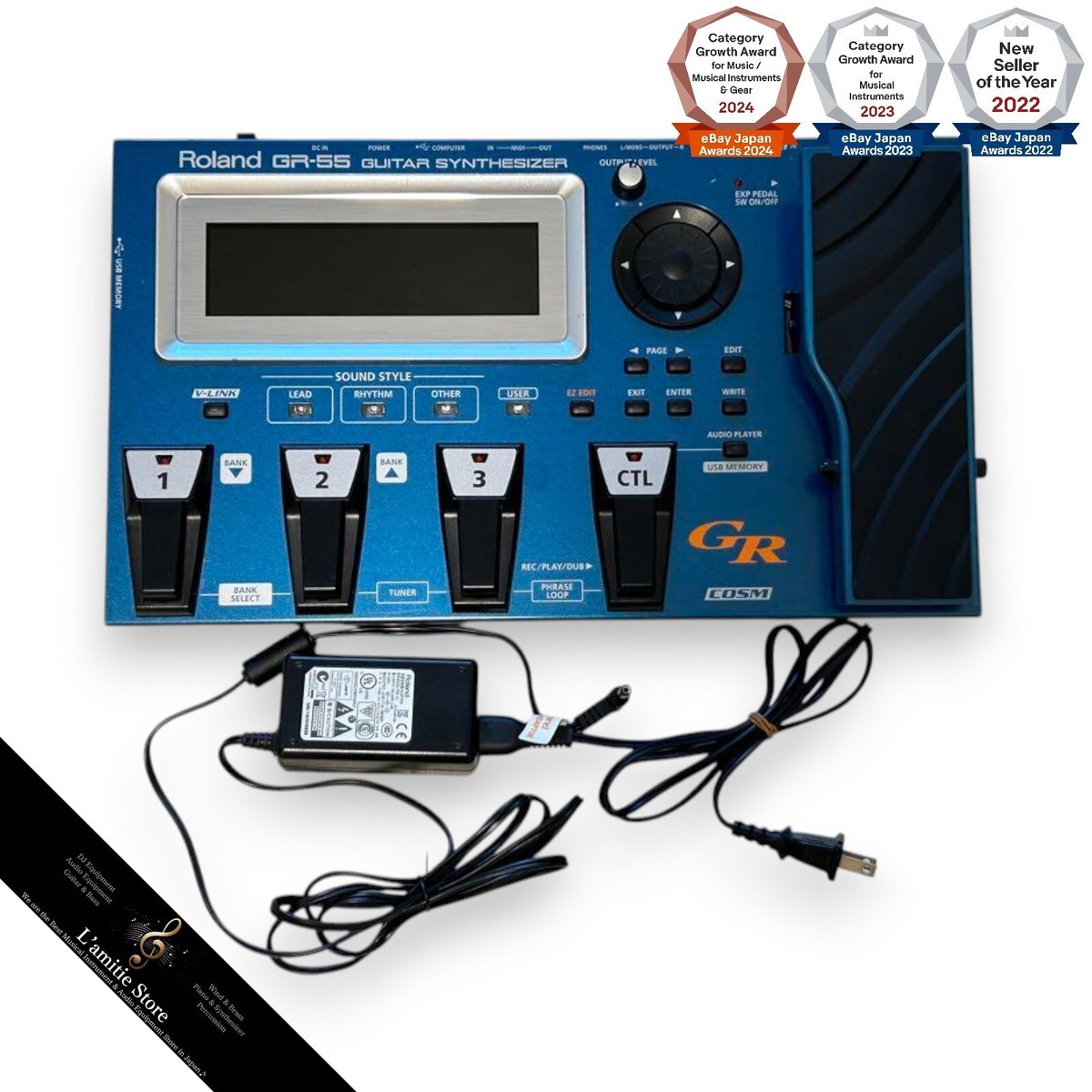 Roland GR-55 Guitar Synthesizer Multi-Effects Pedal Blue 55S