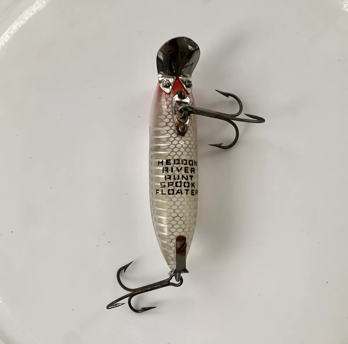 VINTAGE Heddon River Runt Spook Floater Lure - Red White Silver Shore Minnow