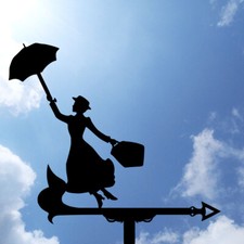 Mary Poppins Metal Weathervane, Weather Vane,...