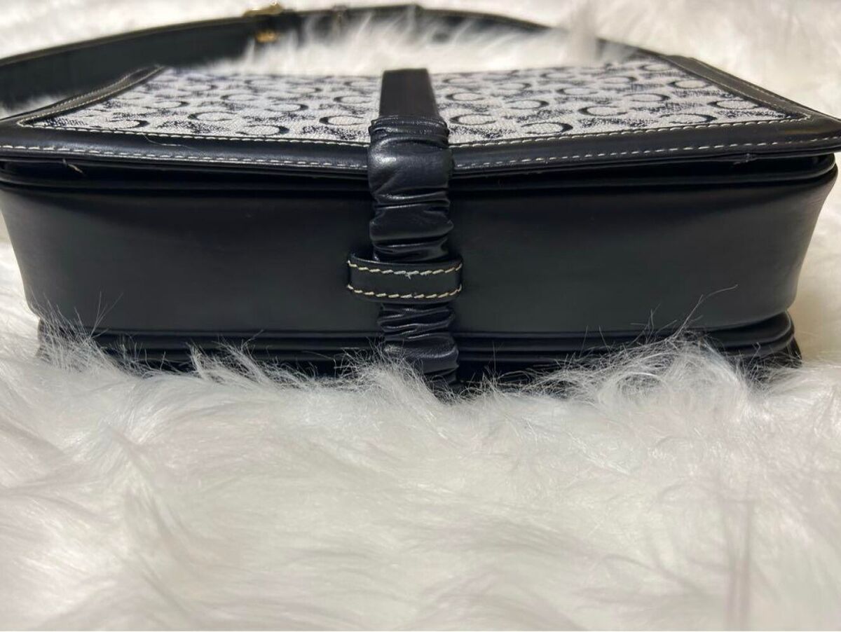 Celine Macadam Triomphe Shoulder Bag Canvas Navy Authentic Celine Macadam Triomphe Shoulder Bag Canvas Navy Authentic