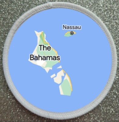 3'' Die Bahamas Karte Stil Bügelbild/Aufnähen Patch Abzeichen Reise Urlaub Land