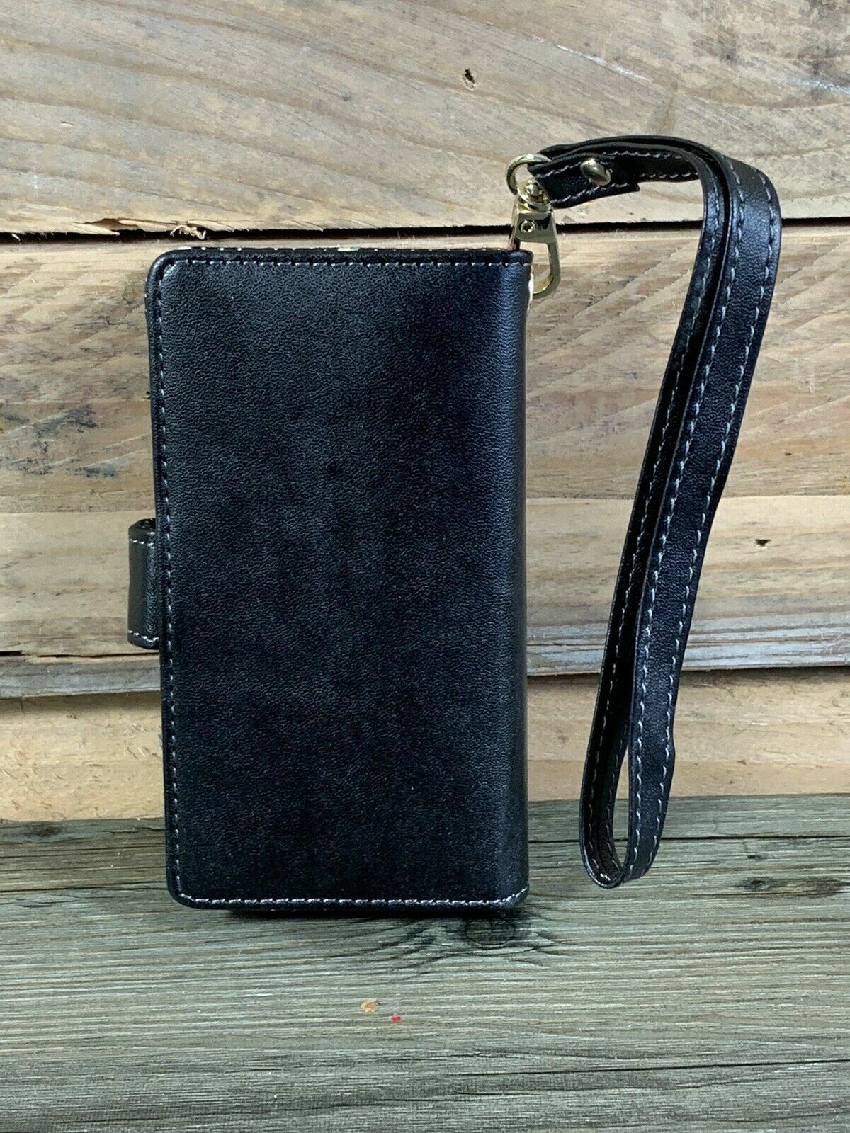 HTC 8S Black Phone Case Wallet With Floral Interior Liquidation Stock