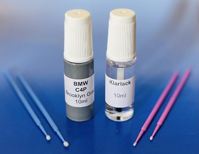Lackstift-Set BMW C4P Brooklyn Grau met. + Klarlack, 2 x 10ml + 4 Lacktupfer