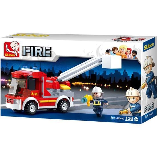 Sluban Kids Fire Truck Jeep Fire Boat & More Building Blocks Set w/ Free Mat - Image 2 of 4
