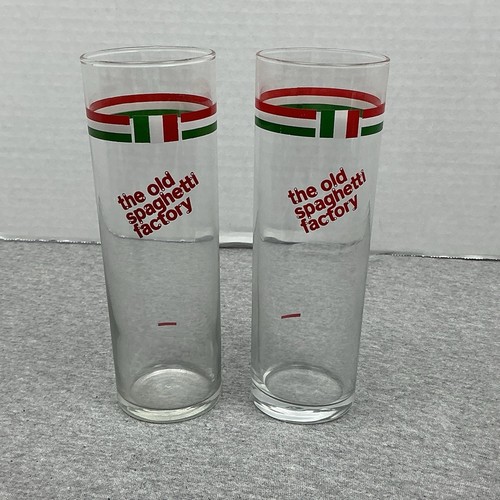Set of 2 - The Old Spaghetti Factory Italian Soda Glasses - 7” Tall