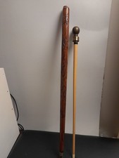 Vintage Dragon Carved Cane Walking Stick w/ Hidden Pool Cue Brass Handle