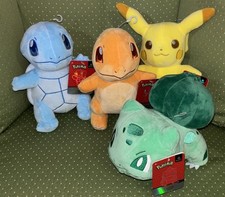 Pokemon Select Shiny Plush Set of 4 Pikachu Squirtle Bulbasaur Charmander NEW 8