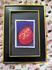 ACEO Original- Pomegranateness, Still Life, Framed, Paper