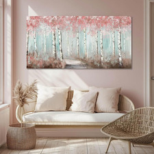 Botanical Wall Art for Girls Room Pink Tree Wall Decor Plant Pictures Wall Art B