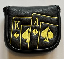 King/Ace of Spades Golf Mallet Putter Head Cover - Magnetverschluss - Neu