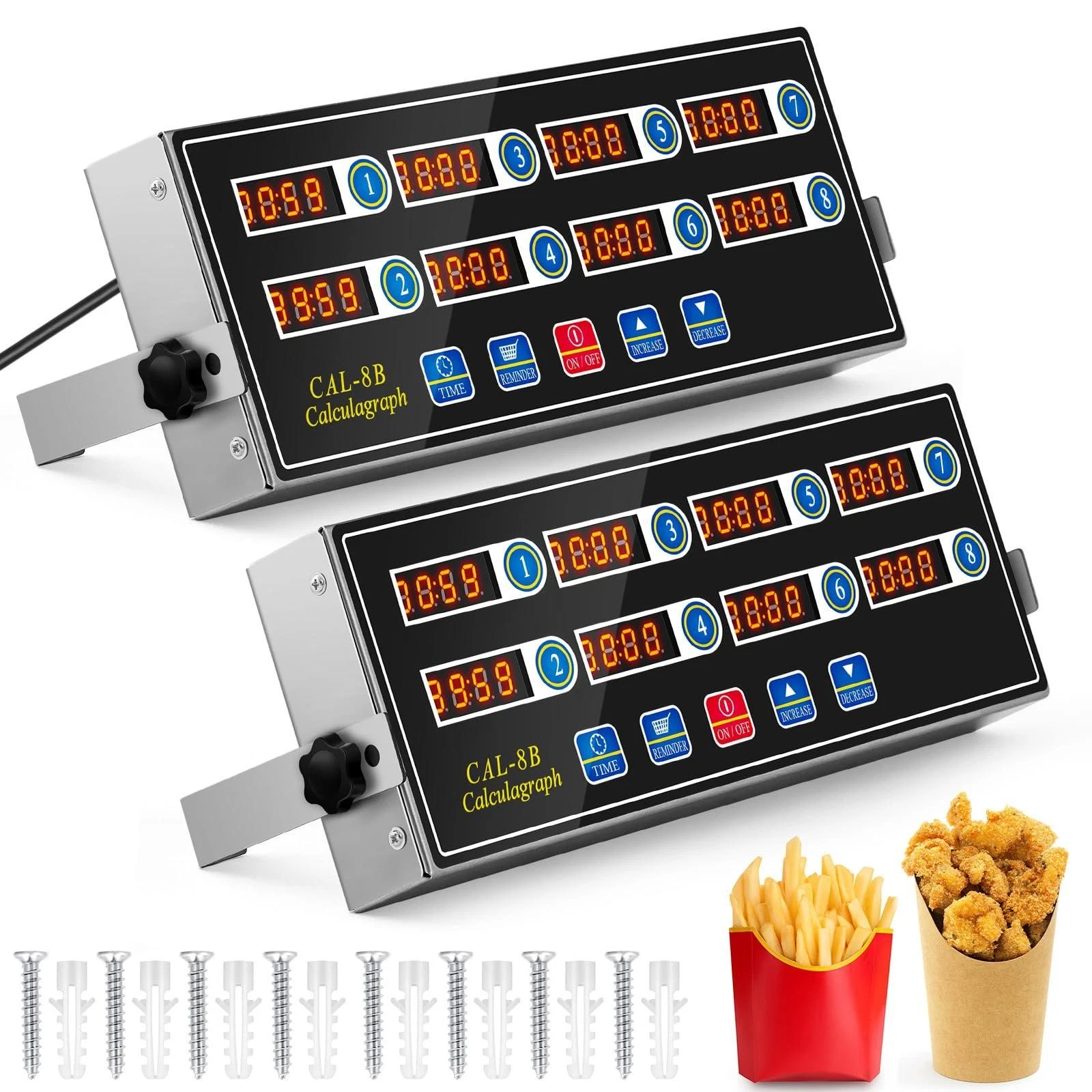 Relaxweex 2 Pack Commercial 8 Channel Digital Kitchen Timer, Multi-Countdown Tim