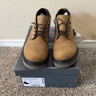 ECCO Camel Leather Men's Chukka Boots Lace Up Size 10-10.5 Casual Ankle Boot