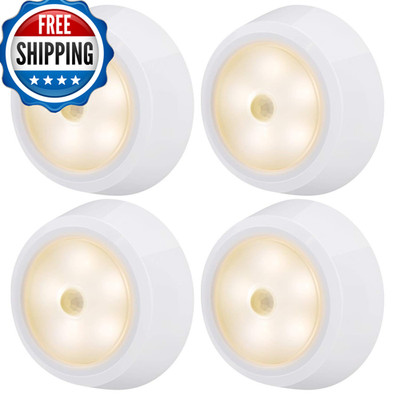 Biglight Battery Operated Motion Sensor Closet Lights Wireless Puck Lights Push