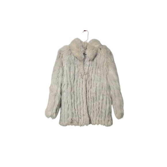 Saga Fox Womens Luxury Fur Jacket Cream White Size M image 5