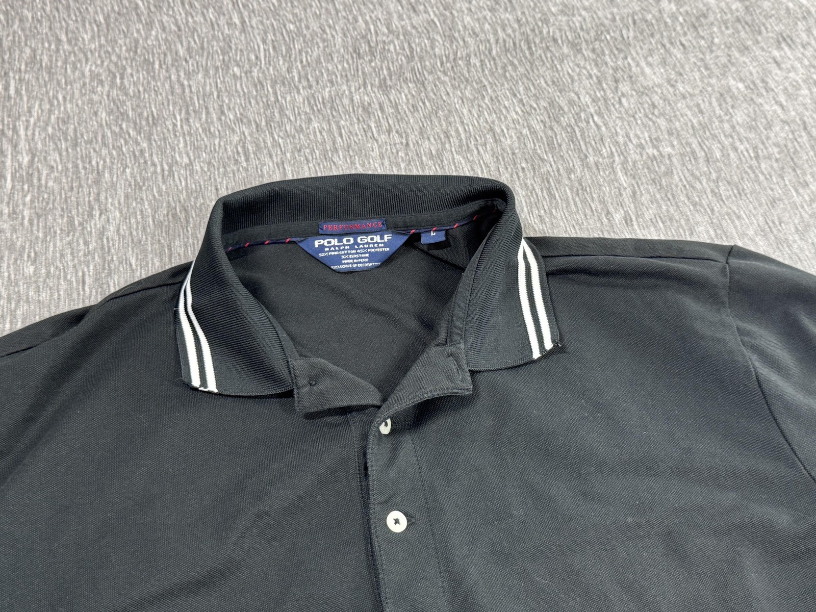 Polo Ralph Lauren Polo Shirt Mens Large Black Performance Polo Golf Stretch Knit thumbnail 2