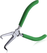 SPEEDWOX Mini Bent Needle Nose Pliers with Teeth 5" 45-Degree Bent Long Nose Pli