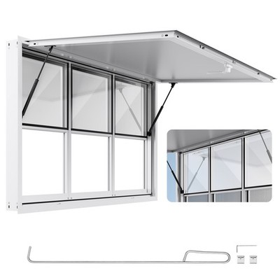 Uimoso 60x36in Food Truck Service Concession Window with Aluminum Alloy Awning