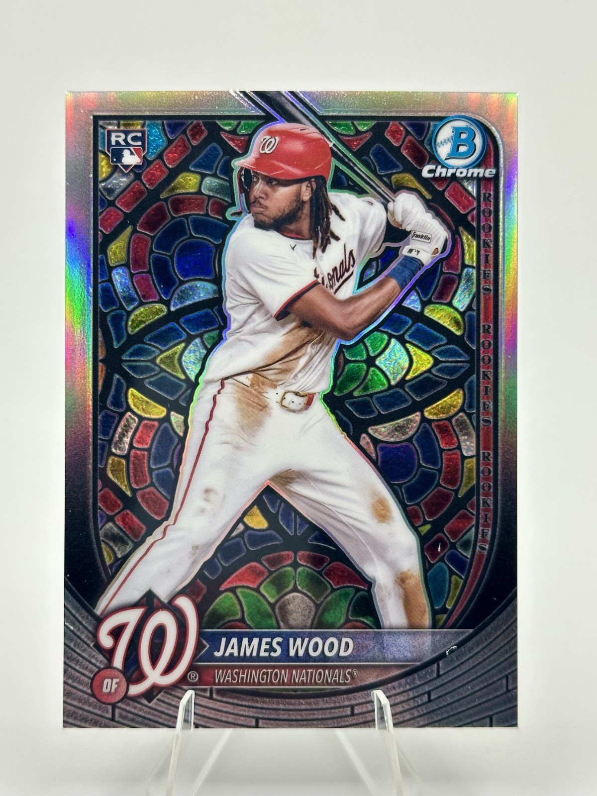 2025 Bowman Chrome JAMES WOOD RC Washington Nationals Etched In Stain Glass SP