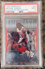 1999 Upper Deck Athlete of Century  Michael Jordan HOF🔥#34 PSA 9 Mint LOW POP