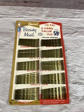 Vintage 1962 Beauty Maid Original Card Bobby Pins Rubber Tipt Coated Scoldy Lox