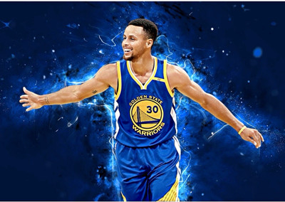Golden State Warriors #30 Basketballspieler Digital Kunst Sport Poster 40x24.