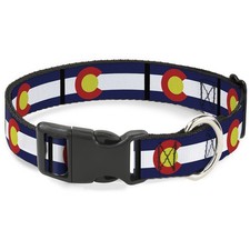 Plastic Clip Collar Colorado Flag NARROW-Small 7-8.5"