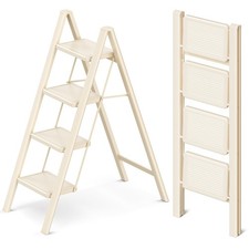 GameGem 4 Step Ladder Folding Step Stool with Wide Anti-Slip Pedal, 330LBS Ca...