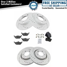 Front & Rear Semi-Metallic Brake Pad & Performance Rotor Kit for VW Jetta Golf