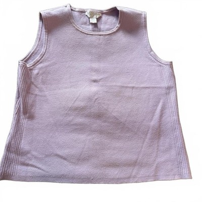 Petite Sophisticate Lavender Ribbed Sweater Sleeveless Tank Wms SZ S Preppy y2k
