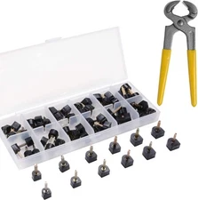 eMingo 24 Pairs High Heels Tips Replacement Shoes Repair Caps with 6 Black 