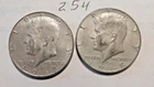 KENNEDY HALF DOLLAR, 1964-P, 1964-P, 90%, SILVER, TWO COINS, -----254