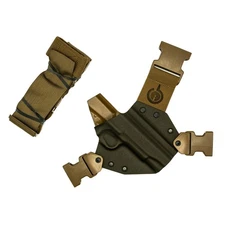 GunfightersINC Kenai Chest Holster Right 5" 1911 Govt Kydex/Nylon Gray Coyote