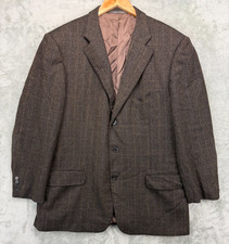 Ermenegildo Zegna Men s Blazer IT 56R US 46R Brown Windowpane Wool/Cashmere