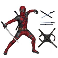Deadpool Kids Cosplay Costume Superhero Jumpsuit Halloween Party Outfits