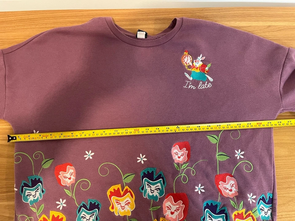 Alice In Wonderland Disney Her Universe Purple Sweatshirt Sz. L - Image 4 of 4
