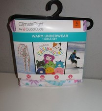 Girls Cuddl Duds 'Squishmallows' Thermal Underwear Set Size Sm 6-7 NEW W TAGS