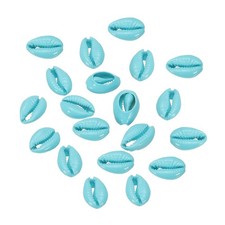 20 Pcs Blue Oval Seashells Beads Natural Cowrie Beach Shells