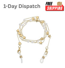 uxcell Pearl Beads Eyeglass Chain Glasses Strap Sunglasses Retainer Necklace Gol