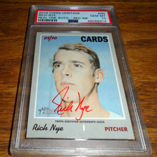 ⚾ 2019 TOPPS HERITAGE RED RICH NYE AUTO 09/70 CARDINALS PSA 10 GEM MINT POP 1🥎