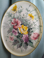 gro&szlig;es englisches Tablett Blumen Keswick Tray Fiberglas Vintage Retro Landhaus