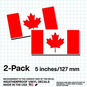 etichetta CANADA Canadian Flag car bumper sticker decal 127mmx76mm
