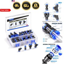 Pneumatic Fittings Kit 1/4 Inch Push to Connect 40 pcs Air Fittings Tubing Co...