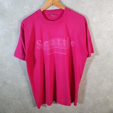 Vintage Fruit Of The Loom Seattle Washington 90s USA T Shirt Men’s Large Pink