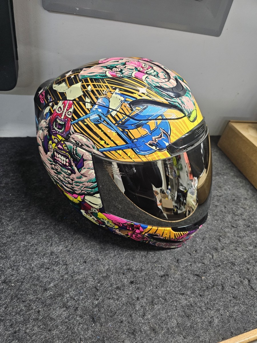 Icon Airmada Rudos Street Full Face Helmet Size XS W/Sena Bluetooth Headset