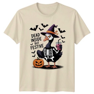 Dead Inside But Festive T-Shirt Grumpy Duck Halloween Geschenk für Sie und Ihn