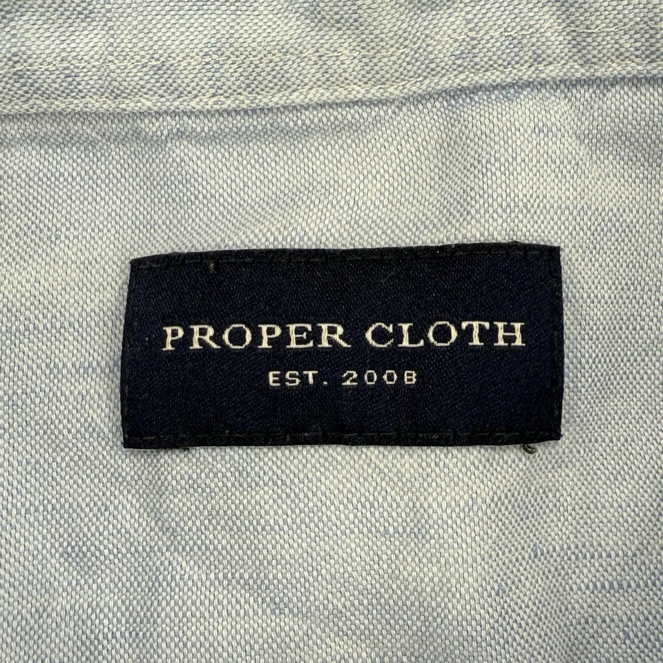 Camisa de lino de tela adecuada para hombre XL azul perla a presión manga larga vaquero occidental Foto 2 de 4