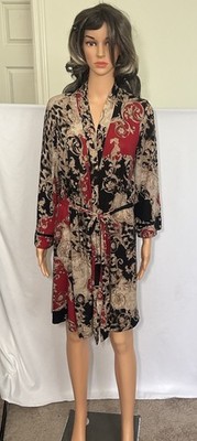 Linea Donatella Women s Bathrobe W/ Attached Belt Robe Size Small/ Medium