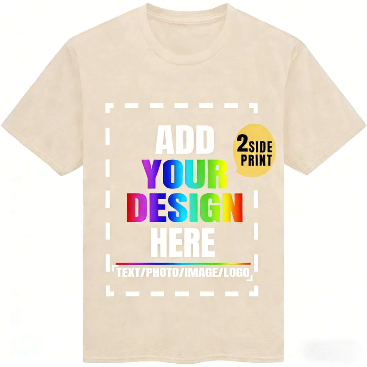 Personalized Custom T-Shirt Double Sided Print  Your Design Text Logo Photo Gift