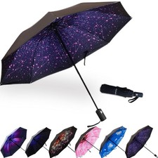 Compact Travel Umbrella, 44" Canopy, Automatic Open/Close Windproof Umbrella,...