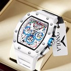 ONOLA Luxury Watch Men's  Fashion Casual Multifunctional Silicone Tape Waterproo
